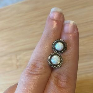 Opal stud earrings